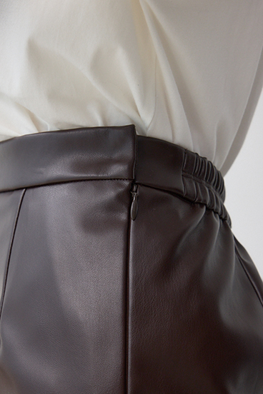 フェイクスエード/フェイクレザータイトスカート 詳細画像