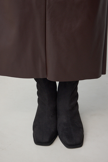 フェイクスエード/フェイクレザータイトスカート 詳細画像