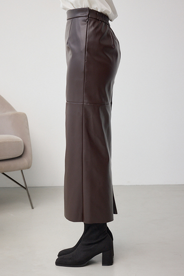 フェイクスエード/フェイクレザータイトスカート 詳細画像