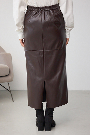 フェイクスエード/フェイクレザータイトスカート 詳細画像