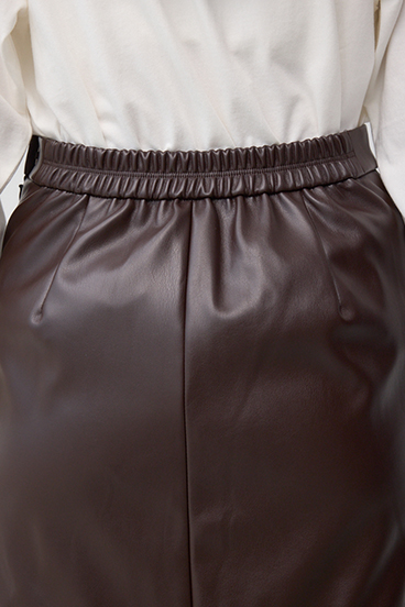 フェイクスエード/フェイクレザータイトスカート 詳細画像