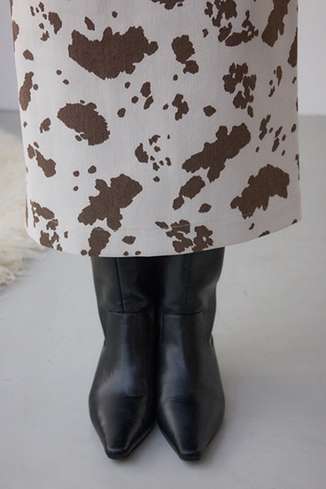 カウ柄ジャガードタイトスカート 詳細画像