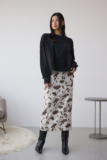 カウ柄ジャガードタイトスカート 詳細画像
