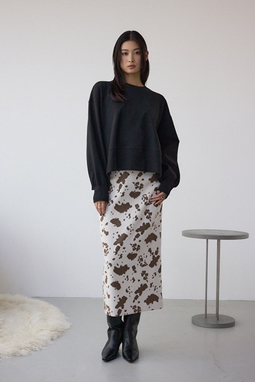カウ柄ジャガードタイトスカート 詳細画像