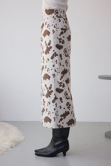 カウ柄ジャガードタイトスカート 詳細画像