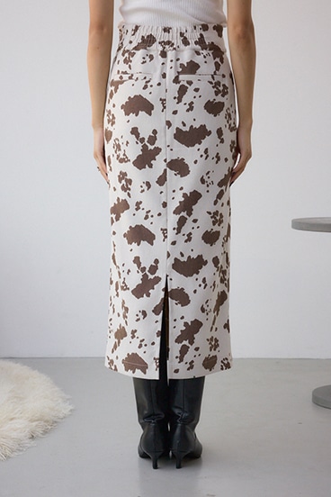 カウ柄ジャガードタイトスカート 詳細画像