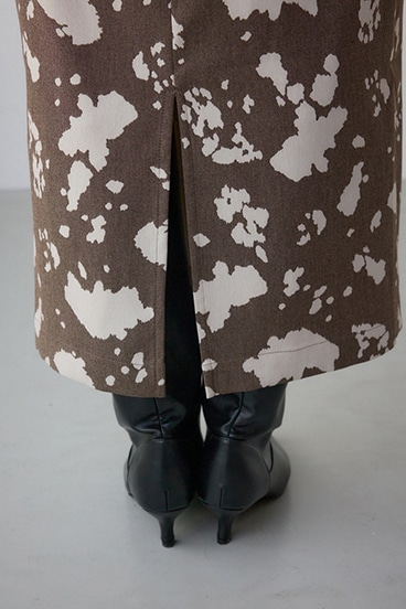 カウ柄ジャガードタイトスカート 詳細画像