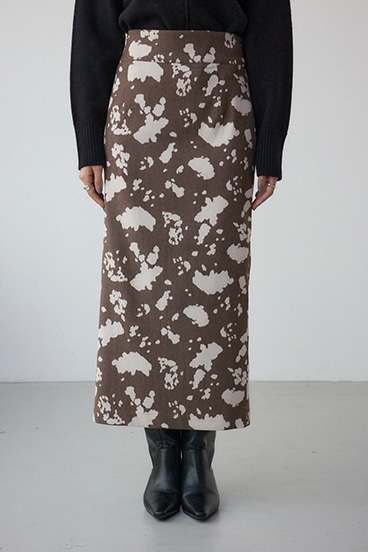 カウ柄ジャガードタイトスカート 詳細画像