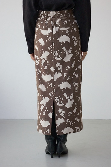 カウ柄ジャガードタイトスカート 詳細画像