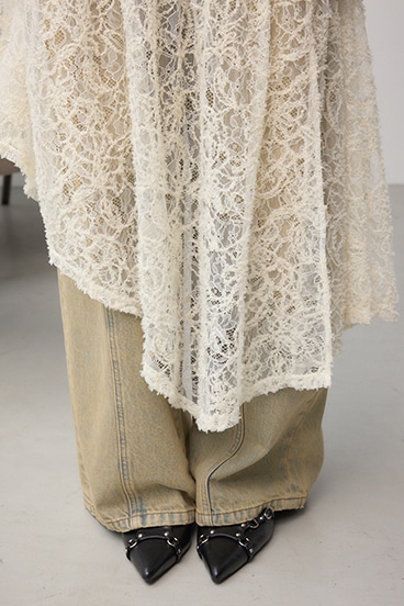 アシンメトリーレイヤードレースキャミワンピース 詳細画像