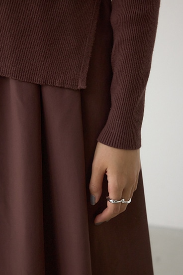 布帛ドッキングドレープニットワンピース 詳細画像