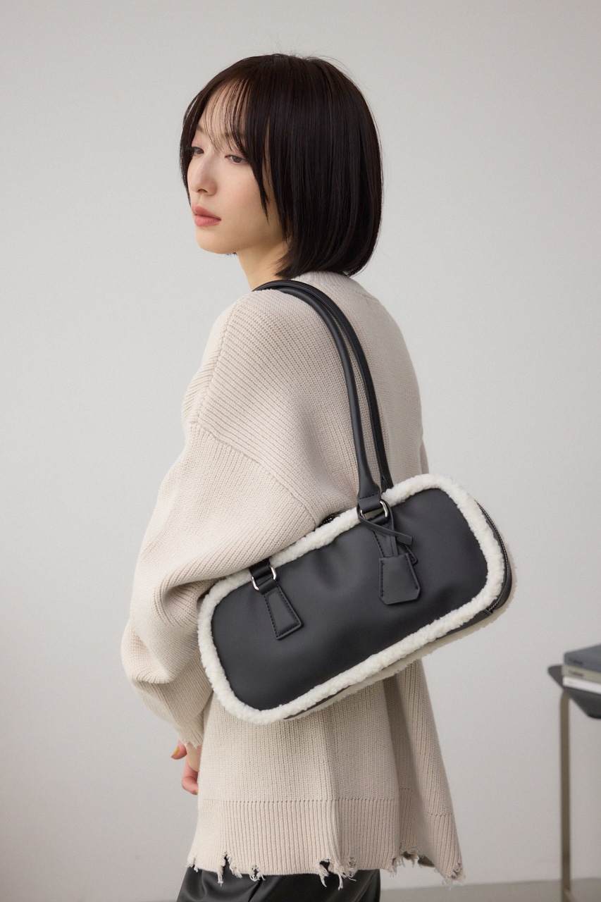 フェイクムートンスクエアトートバッグ