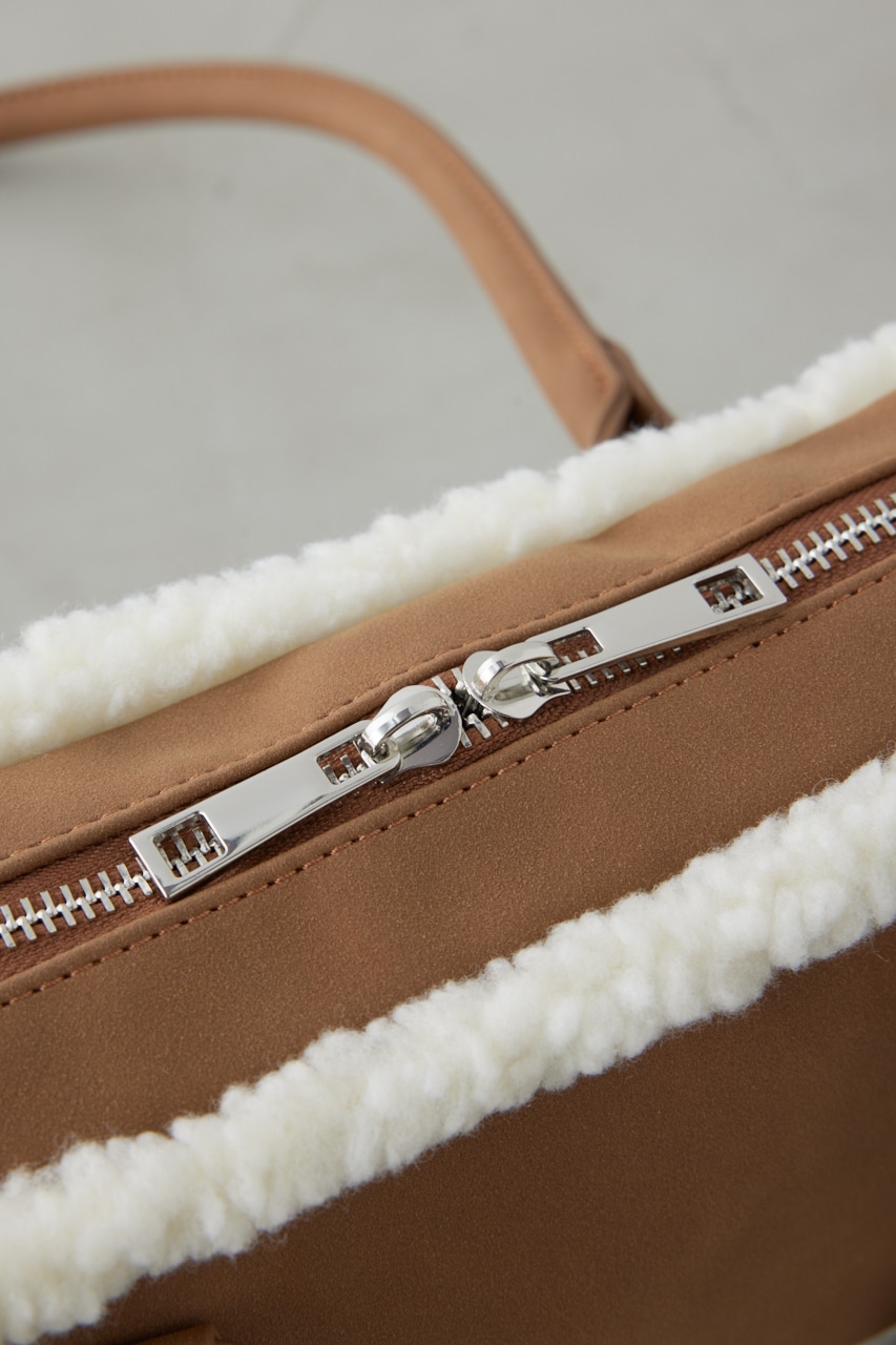 フェイクムートンスクエアトートバッグ 詳細画像