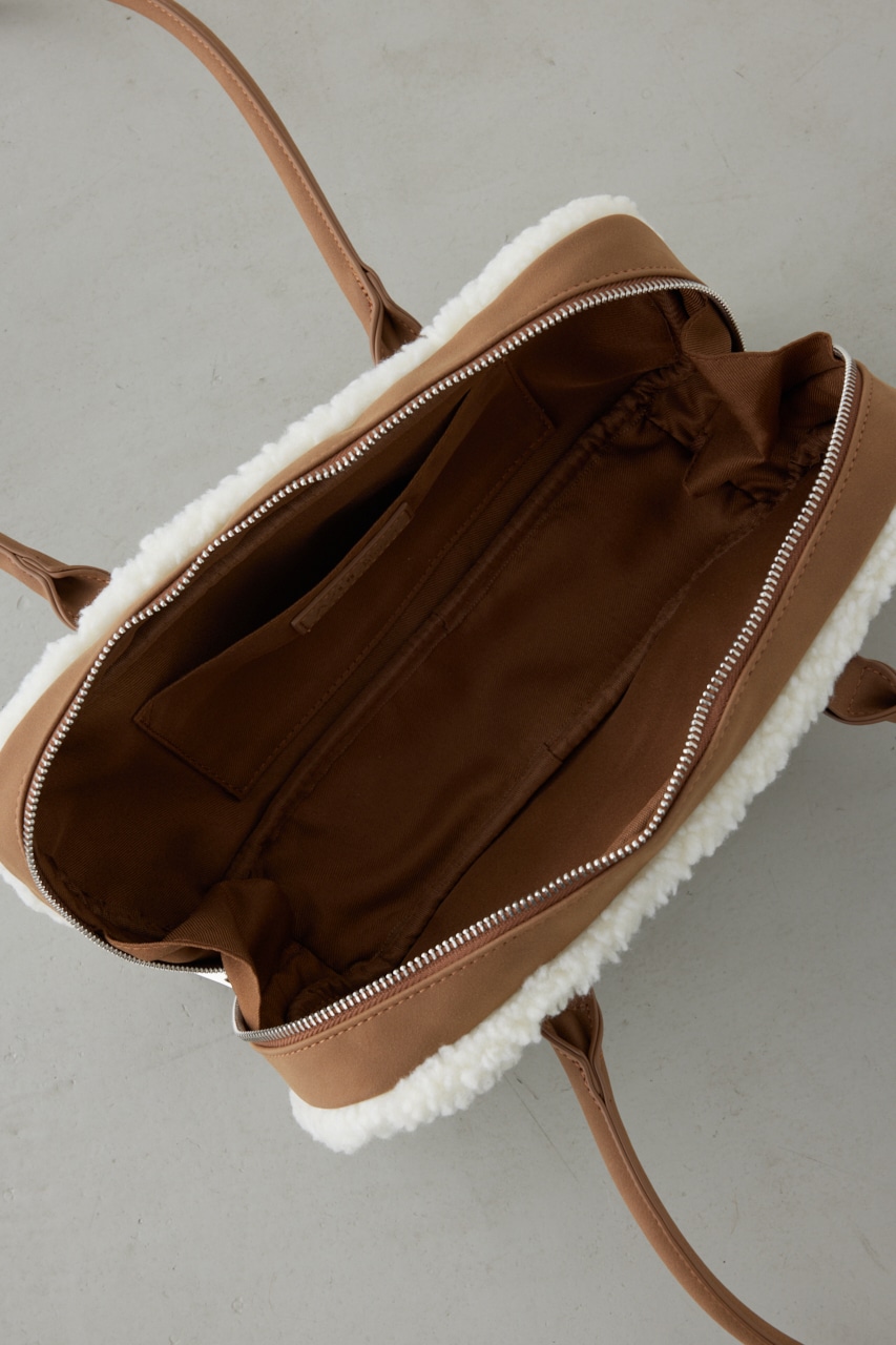 フェイクムートンスクエアトートバッグ 詳細画像