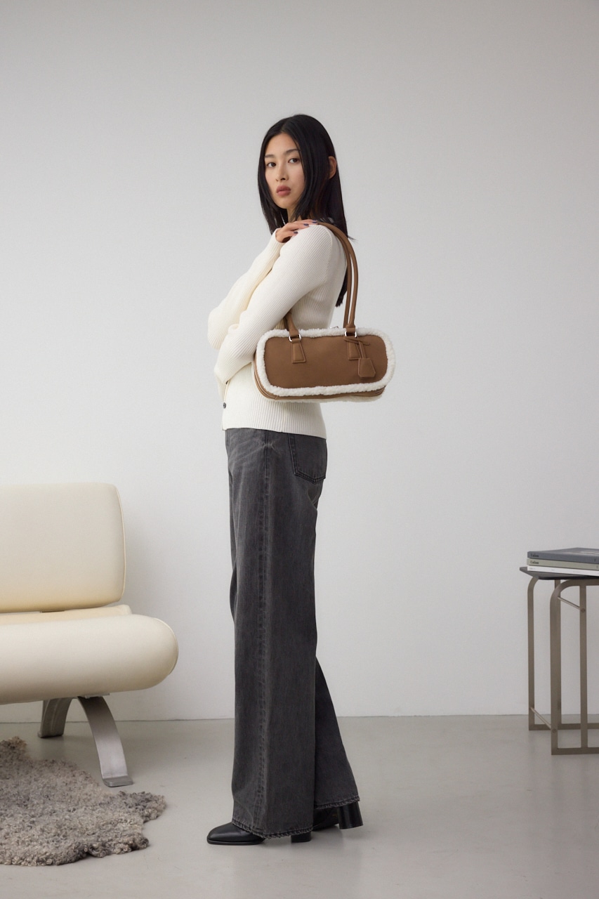 フェイクムートンスクエアトートバッグ 詳細画像