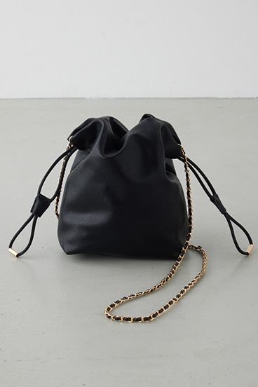 チェーン巾着ショルダーバッグ