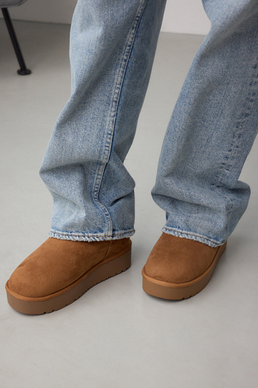 厚底ムートンショートブーツ