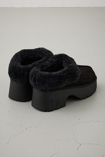 厚底ムートンヒールデザインスリッポン 詳細画像