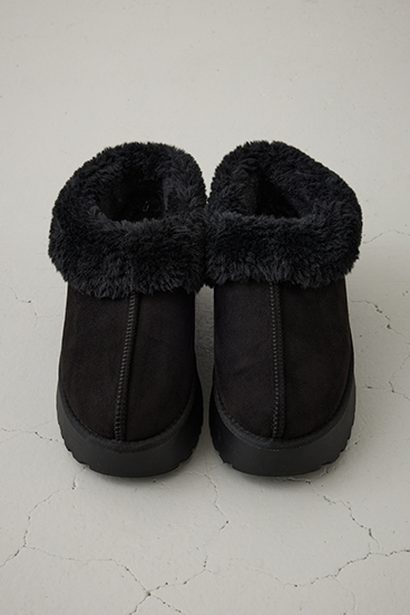 厚底ムートンヒールデザインスリッポン 詳細画像