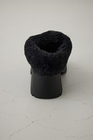 厚底ムートンヒールデザインスリッポン 詳細画像