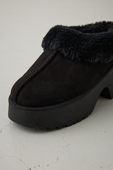 厚底ムートンヒールデザインスリッポン 詳細画像