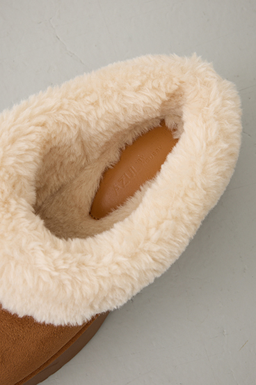 厚底ムートンヒールデザインスリッポン 詳細画像