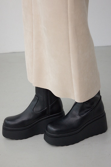 VENUSウェッジソールストレッチショートブーツ 詳細画像