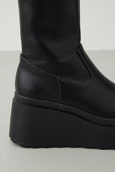 VENUSウェッジソールストレッチショートブーツ 詳細画像