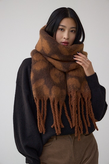 レオパードジャガードマフラー