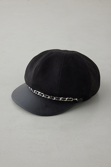 フェイクレザーチェーンキャスケット 詳細画像