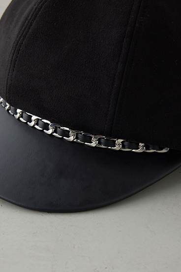 フェイクレザーチェーンキャスケット 詳細画像