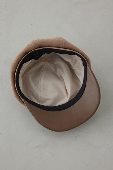 フェイクレザーチェーンキャスケット 詳細画像