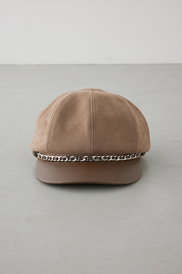 フェイクレザーチェーンキャスケット 詳細画像