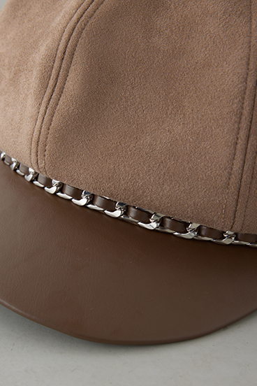 フェイクレザーチェーンキャスケット 詳細画像