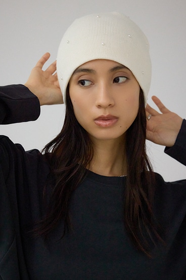 デコラティブリブニットビーニー