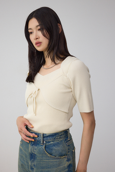 ビスチェレイヤードデザインニット 詳細画像