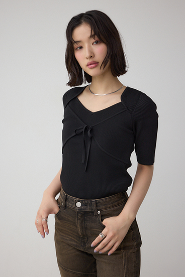 ビスチェレイヤードデザインニット 詳細画像