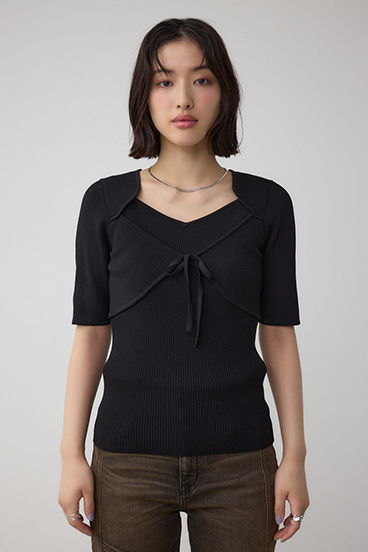 ビスチェレイヤードデザインニット 詳細画像