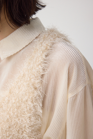 バックオープンポンポンヤーンベスト 詳細画像