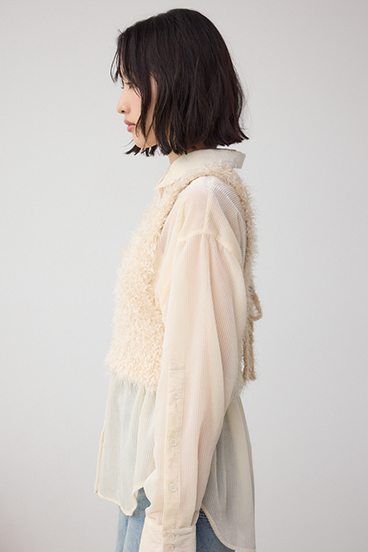 バックオープンポンポンヤーンベスト 詳細画像