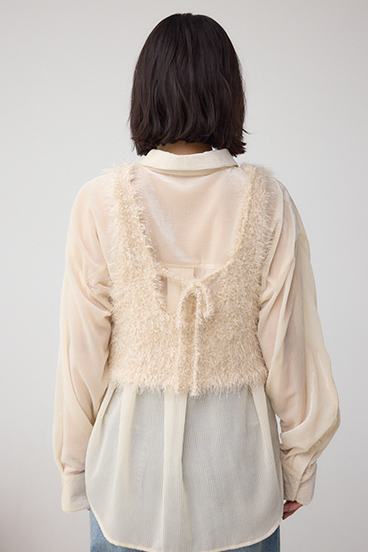 バックオープンポンポンヤーンベスト 詳細画像