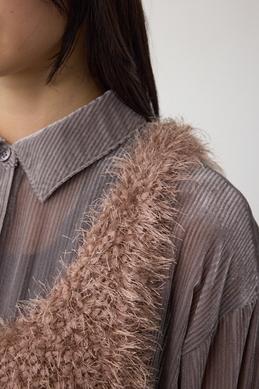 バックオープンポンポンヤーンベスト 詳細画像