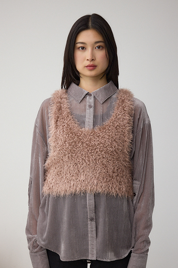 バックオープンポンポンヤーンベスト 詳細画像