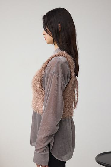 バックオープンポンポンヤーンベスト 詳細画像