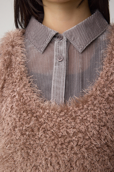 バックオープンポンポンヤーンベスト 詳細画像