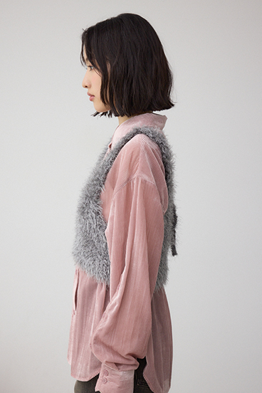 バックオープンポンポンヤーンベスト 詳細画像