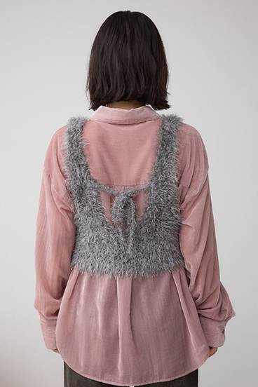 バックオープンポンポンヤーンベスト 詳細画像