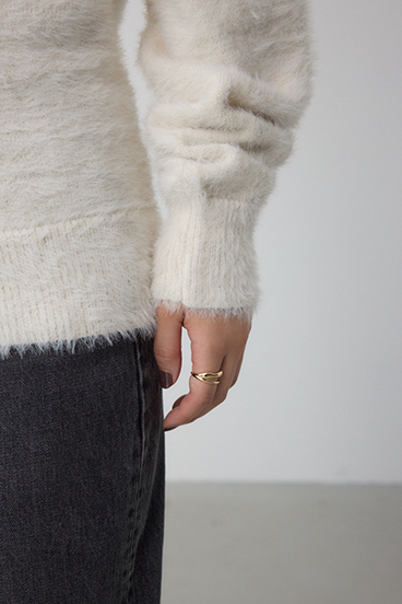 モヘヤライクオフショルダーニット 詳細画像