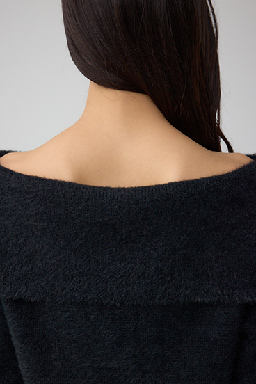 モヘヤライクオフショルダーニット 詳細画像