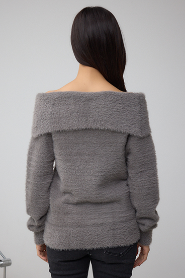 モヘヤライクオフショルダーニット 詳細画像